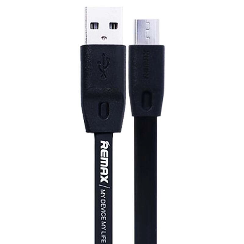 Кабель Micro USB REMAX Full Speed RC-001m 1 метр плоский чорний від компанії da1 - фото 1