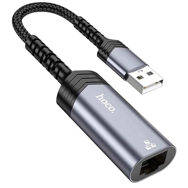 Кабель — перехідник HOCO UA26 USB ethernet adapter (100 Mbps) від компанії da1 - фото 1