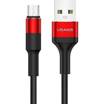 Кабель посилена обплетення USAMS US-SJ224 USB — microUSB 1.2 метра червоний від компанії da1 - фото 1