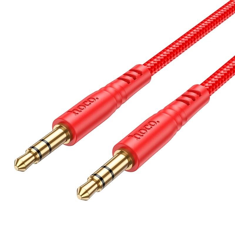 Кабель посилений — аудіосистема HOCO UPA24 Smooth AUX audio cable 3.5 — 3.5 1 метр червоний від компанії da1 - фото 1