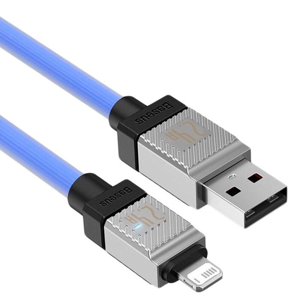 Кабель посилений Baseus CoolPlay USB — Lightning 1 метр (CAKW000403) блакитний від компанії da1 - фото 1