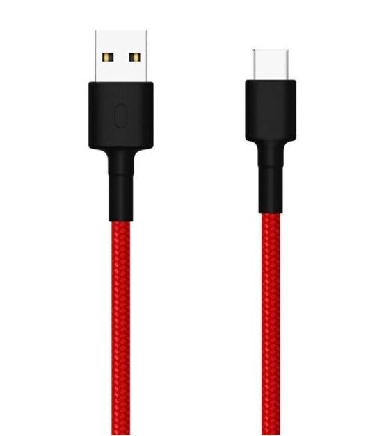 Кабель посилений Xiaomi Mi Type-C Braided Cable червоний нейлонове обплетення від компанії da1 - фото 1