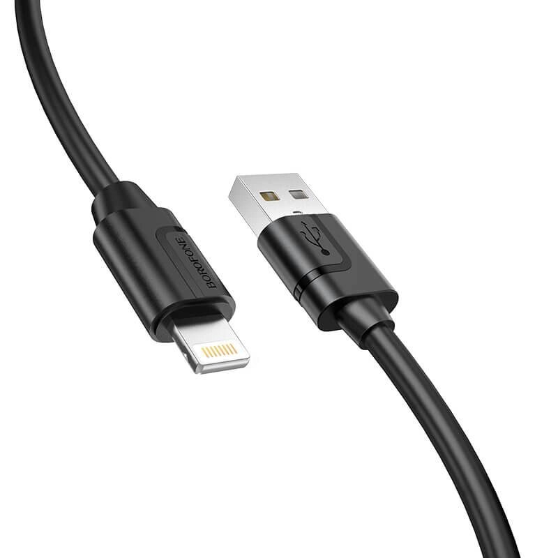 Кабель силіконовий BOROFONE BX55 Lightning Harmony silicone charging data cable 1 м чорний від компанії da1 - фото 1