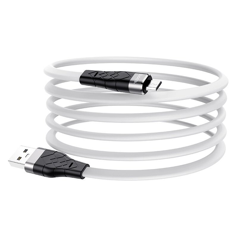 Кабель силіконовий HOCO Micro USB Angel silicone charging data cable X53 недорогий білий від компанії da1 - фото 1