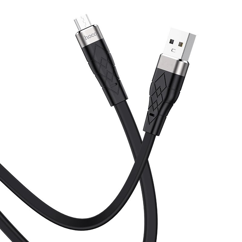 Кабель силіконовий HOCO MicroUSB Angel silicone X53 1 м чорний від компанії da1 - фото 1