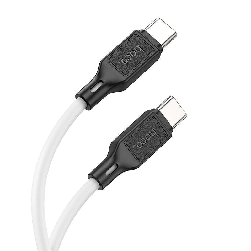 Кабель силіконовий HOCO Type-C to Type-C Cool silicone charging data cable X90 1m 60 W білий від компанії da1 - фото 1