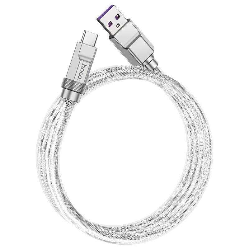 Кабель силіконовий HOCO USB — Type-C Solid silicone U113 1m 6 A 100W сріблястий від компанії da1 - фото 1