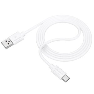 Кабель силіконовий USB на USB-C Borofone BX52 Airy 3a швидка зарядка білий