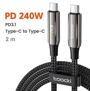 Кабель Toocki Type-C to Type-C 240W 48V 5А 2 метра (735375313208)