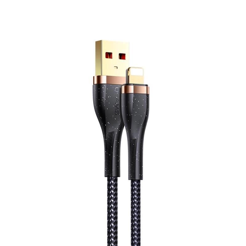 Кабель USAMS Lightning Aluminum Alloy Charging & Data Cable US-SJ487 U64 1.2m чорний від компанії da1 - фото 1