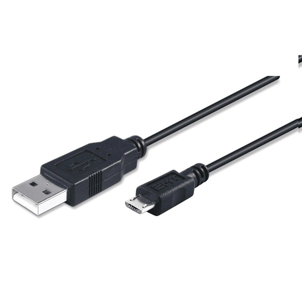 Кабель Usb 2.0 AM/Micro 5 pin 1,8 м, 1 ферит, чорний, Пакет від компанії da1 - фото 1