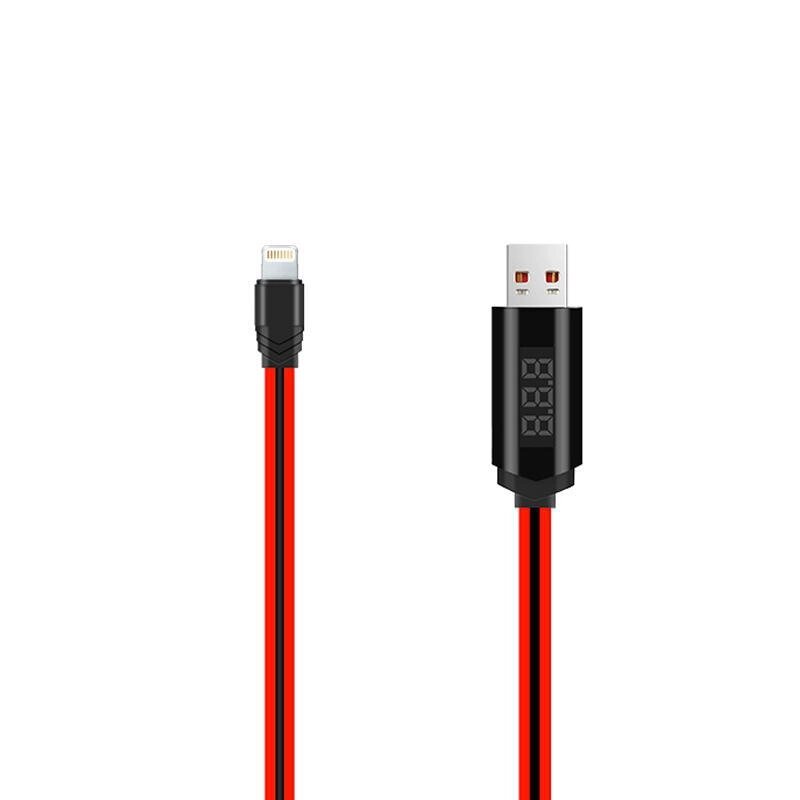 Кабель з індикатором Hoco U29 Led Dislayed Timing iPhone 6 7 8 X Red 1.2m від компанії da1 - фото 1