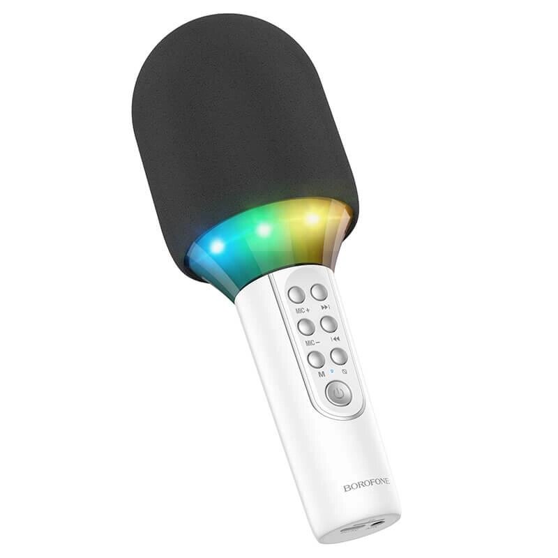 Караоке мікрофон BOROFONE Elf karaoke microphone BFK2 білий від компанії da1 - фото 1