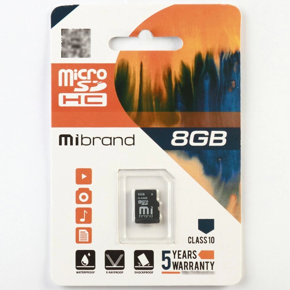 Карта пам'яті Mibrand microSDHC 8GB Class 10 Без адаптера від компанії da1 - фото 1