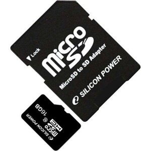 Картка пам'яті microsdhc флешкарта 16 GB C10 silicon POWER + adapter SP016GBSTH010V10SP