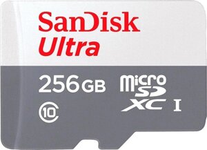 Картка пам'яті microsdxc — sandisk ultra 256 gb class 10 A1 (100mb/s) sdsqunr-256G-GN3mn