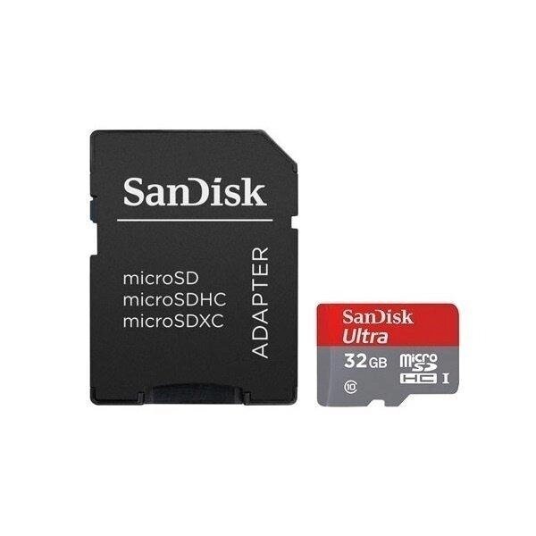 Карта памяти оригинал SanDisk MicroSDHC 32GB (UHS-1) Ultra (Class 10)+SD adapter від компанії da1 - фото 1