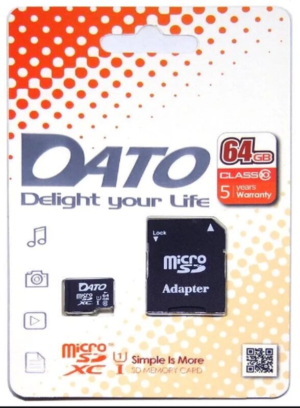 Картка пам'яті 64 gb Microsdxc DATO клас 10 швидкісна 80 МБайт/Сек від компанії da1 - фото 1