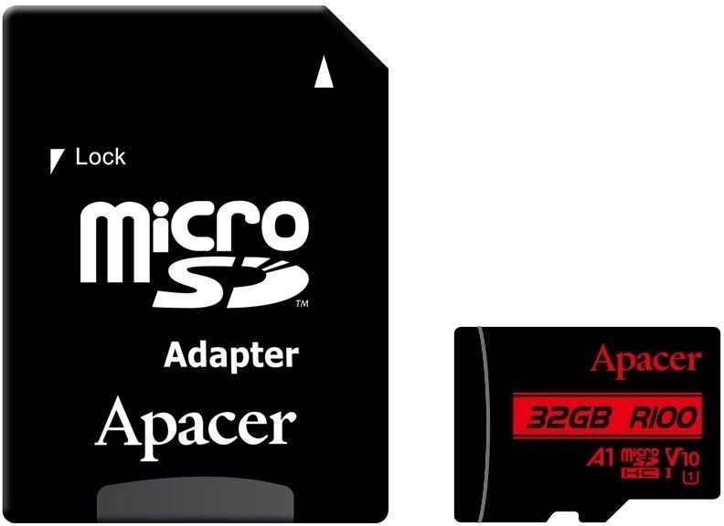 Картка пам'яті APACER microSDHC 32 GB U1 V10 A1 R100 + adapter (AP32GMCSH10UB-R) від компанії da1 - фото 1