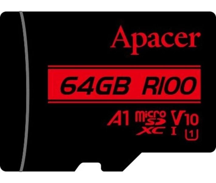 Картка пам'яті Apacer microSDXC 64 GB R100 AP64GMCSH10UB-R від компанії da1 - фото 1