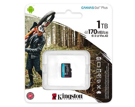 Картка пам'яті Kingston microSDXC Canvas Go Plus 1 TB V30 A2 W 90MB/s R 170MB/s (SDCG3/1TBSP) від компанії da1 - фото 1