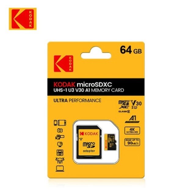 Картка пам'яті KODAK 64Gb MicroSD з адаптером від компанії da1 - фото 1