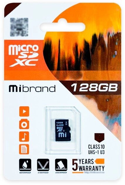 Картка пам'яті Mibrand MicroSDXC 128 GB UHS-I U3 (Class 10) (сама карта) від компанії da1 - фото 1