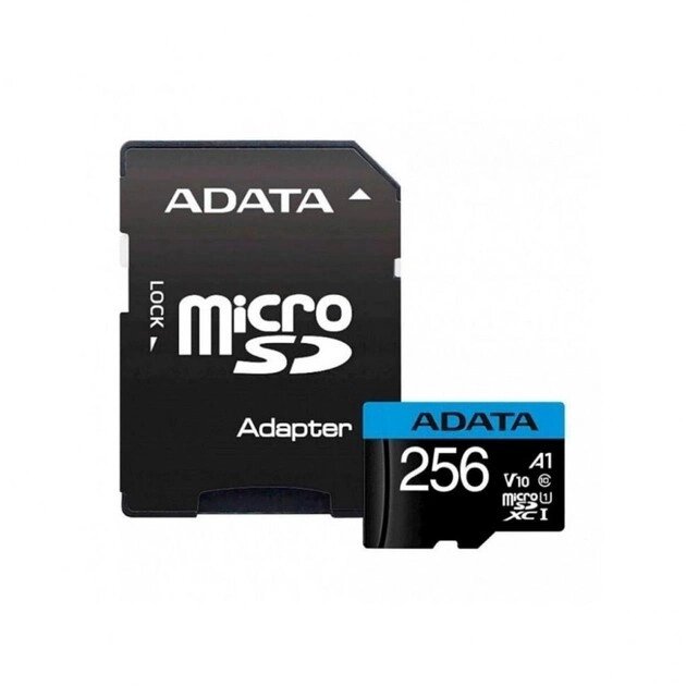 Картка пам'яті microSDXC A-DATA Premier 256Gb Class 10 А1 (R-100Mb/s) (adapter SD) від компанії da1 - фото 1