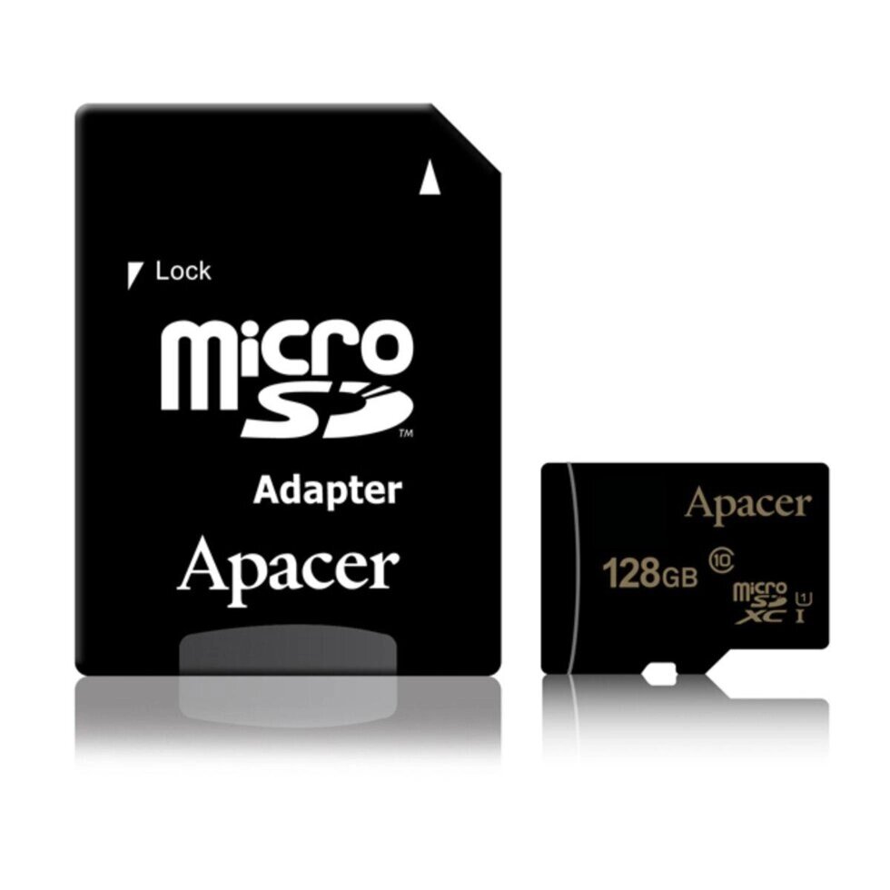 Картка пам'яті MicroSDXC Apacer 128Gb class 10 (adapter SD) AP128GMCSX10U1-R від компанії da1 - фото 1