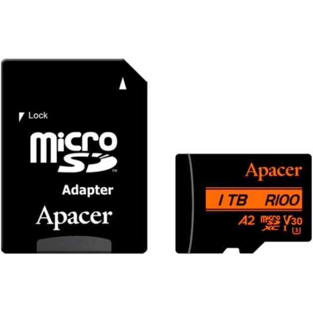 Картка пам'яті microSDXC Apacer A2 1 TB UHS-1 U3 V30 (R100MB/s W80MB/s) (adapter SD) від компанії da1 - фото 1