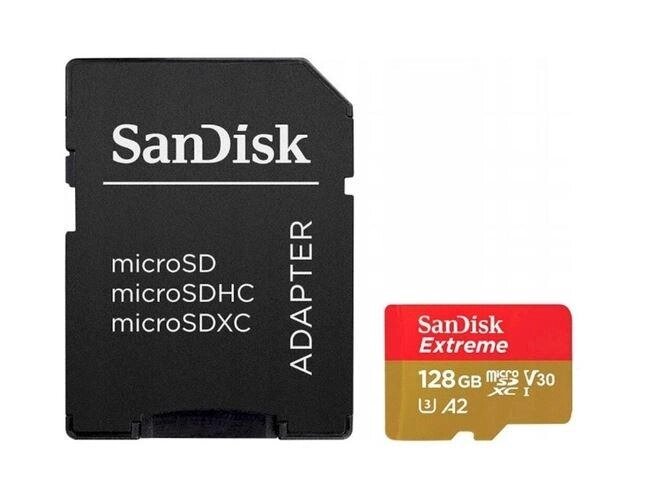 Картка пам'яті microSDXC SanDisk Extreme For Action Cams and Drones A2 128Gb V30 від компанії da1 - фото 1