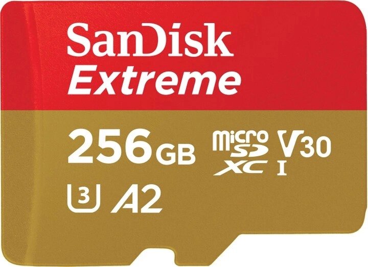 Картка пам'яті SanDisk Extreme 256 GB microSDXC Class 10 V30 UHS-I U3 A2 (190 / 130 Mb/s) від компанії da1 - фото 1