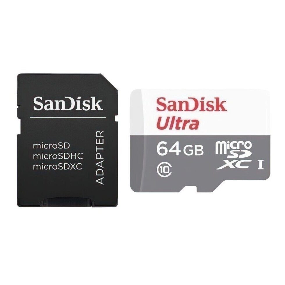 Картка пам'яті Sandisk microSDHC Ultra 64 ГБ швидкісна 100 МБайт/сек від компанії da1 - фото 1