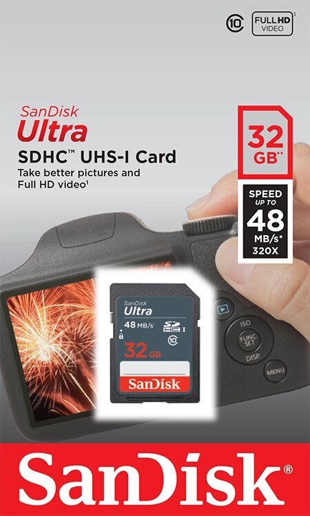 Картка пам'яті SanDisk SDHC Ultra 32 GB Class 10 UHS-I від компанії da1 - фото 1