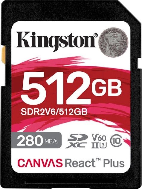 Картка пам'яті SDHC 512 GB Kingston Canvas React Plus V60 SD R280 / W150 (SDR2V6/512GB) від компанії da1 - фото 1