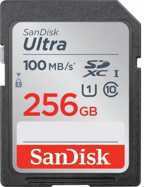 Картка пам'яті SDHC SanDisk Ultra 256Gb class 10 (100Mb/s) SDSDUNR-256G-GN3IN від компанії da1 - фото 1