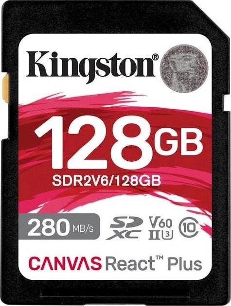 Картка пам'яті SDXC — Kingston Canvas React Plus 128Gb class 10 V60 UHS-II U3 (R280MB/s, W150MB/s) від компанії da1 - фото 1