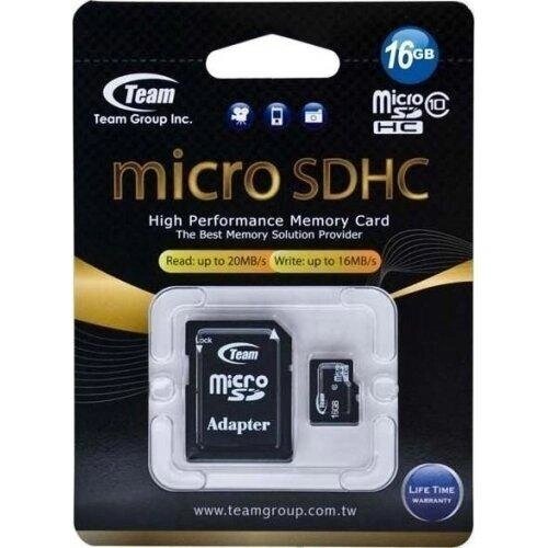 Картка пам'яті Team microSDHC 16 GB Class 10 (з адаптером) (TUSDH16GCL1003) від компанії da1 - фото 1