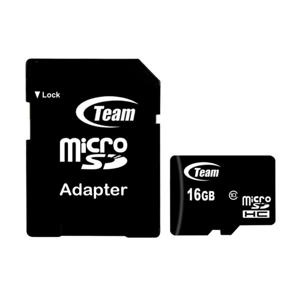 Картка пам'яті Team MicroSDHC Class 10 16 GB + SD-adapter (TUSDH16GCL1003) від компанії da1 - фото 1