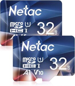 Карти пам'яті — набір із 2 штук — Netac microSD 32 GB (A1 U1 V10 P500)