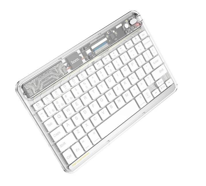 Клавіатура бездротова HOCO S55 Transparent Discovery edition wireless BT keyboard Space White від компанії da1 - фото 1