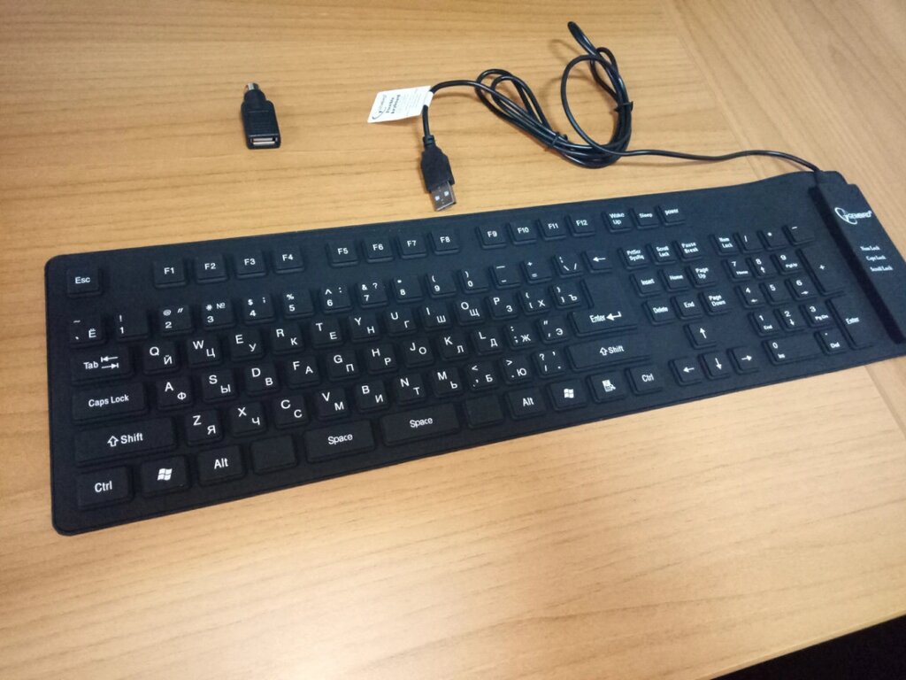 Клавіатура гнучка силіконова gembird kb-109f keyboard водонепроникна від компанії da1 - фото 1