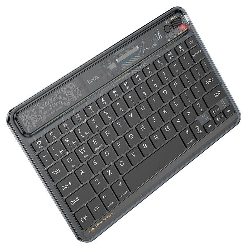 Клавіатура HOCO Transparent Discovery edition wireless BT keyboard S55 (тільки англійська) чорна від компанії da1 - фото 1