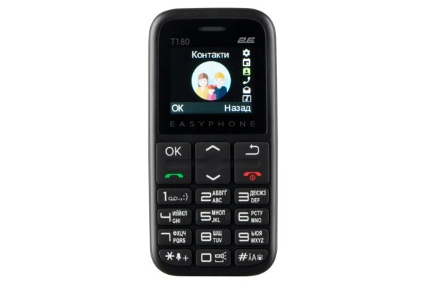 Кнопковий телефон 2E T180 2020 Dual SIM чорний від компанії da1 - фото 1