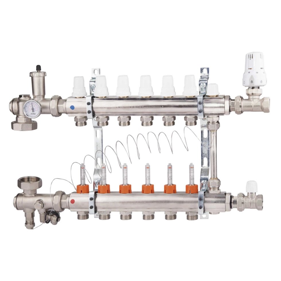 Колекторна група Icma 3/4" 6 виходів, з витратоміром NoA2K013 від компанії da1 - фото 1