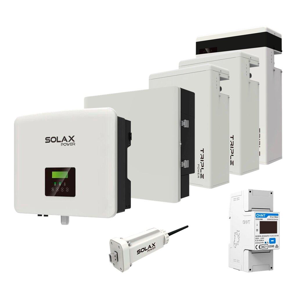 Комплект Solax 3.1: Однофазний гібридний інвертор на 5 кВт, з АКБ на 17,4 кВт*год від компанії da1 - фото 1