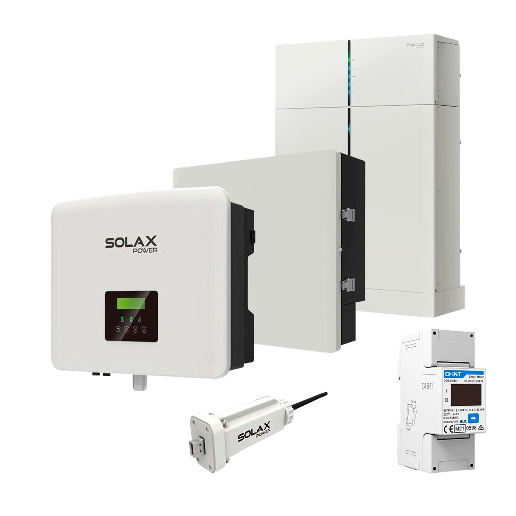 Комплект Solax 4.1: Однофазний гібридний інвертор на 5 кВт із АКБ на 3,1 кВт*год від компанії da1 - фото 1