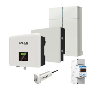 Комплект Solax 4.3: Однофазний гібридний інвертор на 7,5 кВт із АКБ на 3,1 кВт*год