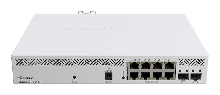 Комутатор MikroTik CSS610-8P-2S+IN (8xGE PoE, 2xSFP+, max PoE 140W, SwOS) від компанії da1 - фото 1