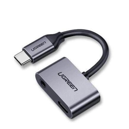 Конвертер адаптер UGREEN 50596 CM193 2 Ports USB-C HUB + 3.5 mm — хаб перетворювач від компанії da1 - фото 1